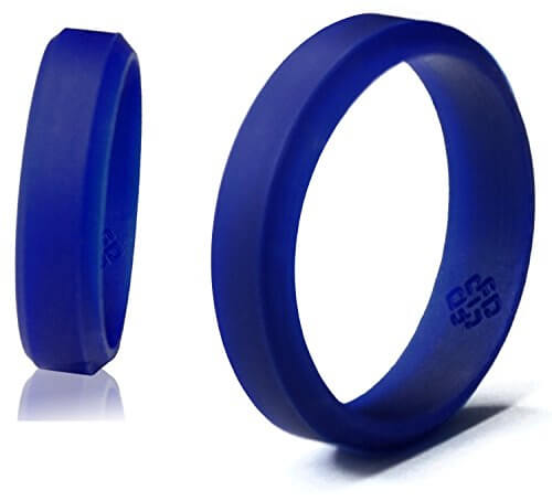 Knot Theory Silicone Rubber Wedding Band – Best Gift for Husbands (Blue, Size 9.5-10) ★Trusted Brand, Award-winning Designer ★Keeps Him Safe At Work and Play