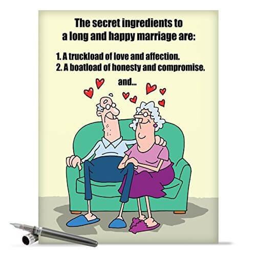 J9780 Jumbo Funny Anniversary Card: Marriage Secrets With Envelope (Extra Large Version: 8.5'' x 11'') 3